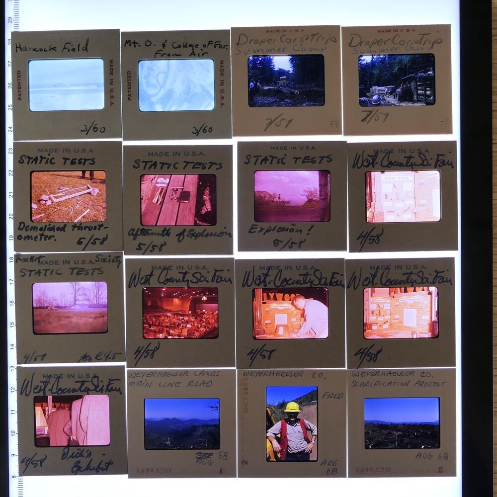 64 Vintage Slides American Industry Forestry College Static Tests Science Fair